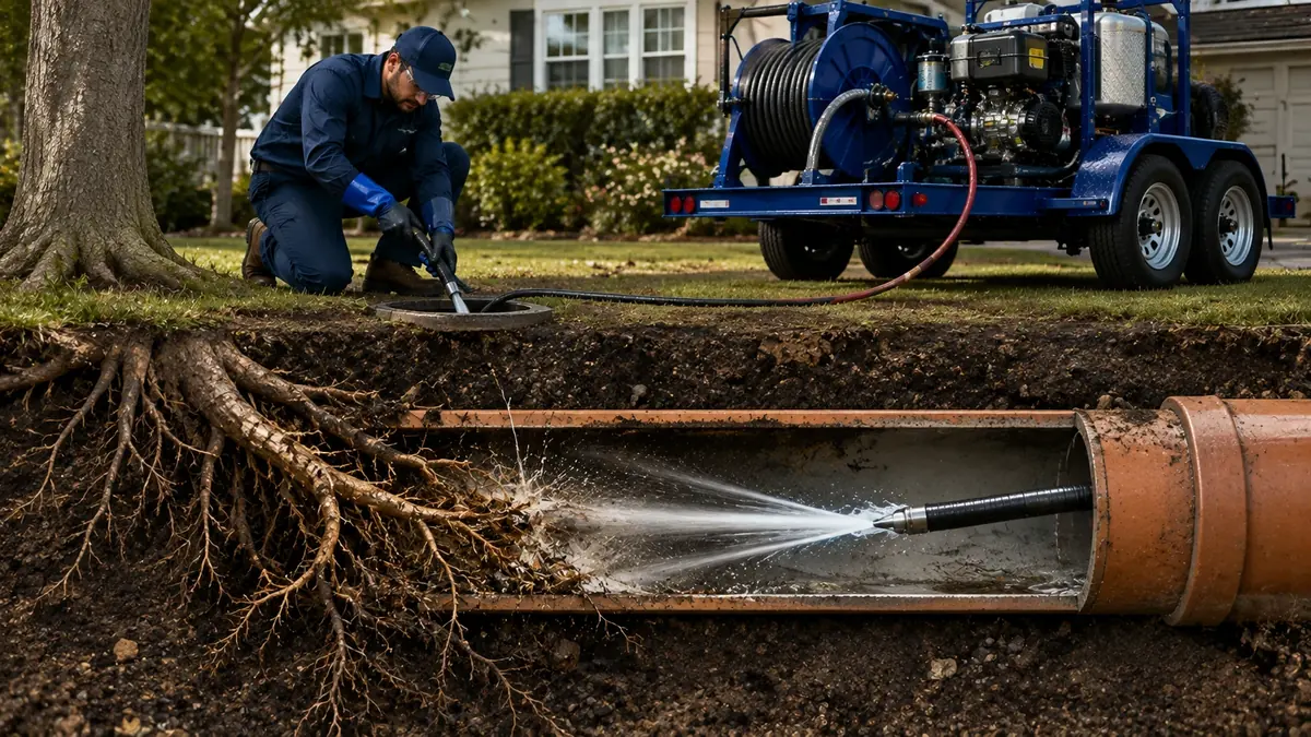 Tree Root Removal with Hydro Jetting in King City